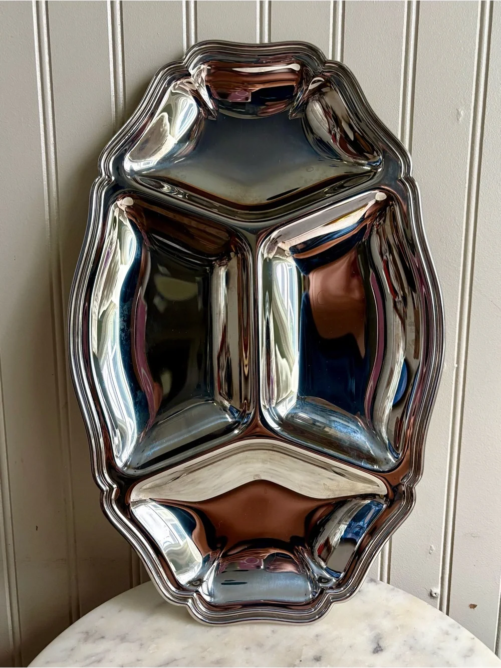 Vintage Guy Degrenne Stainless Steel Divided Serving Platter VTG 70s Traditional